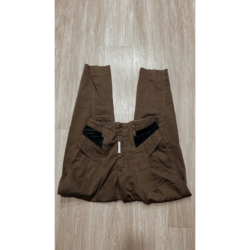 Vintage Z Cavaricci Original 1990 Green Cotton Parachute Pants Suede Size 26
